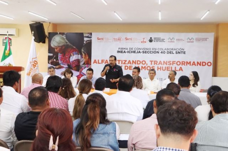Icheja y Secci&oacute;n 40 del SNTE fortalecen la alfabetizaci&oacute;n en Chiapas con firma de convenio