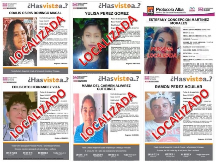FGE presenta a seis personas con reporte de No Localizadas