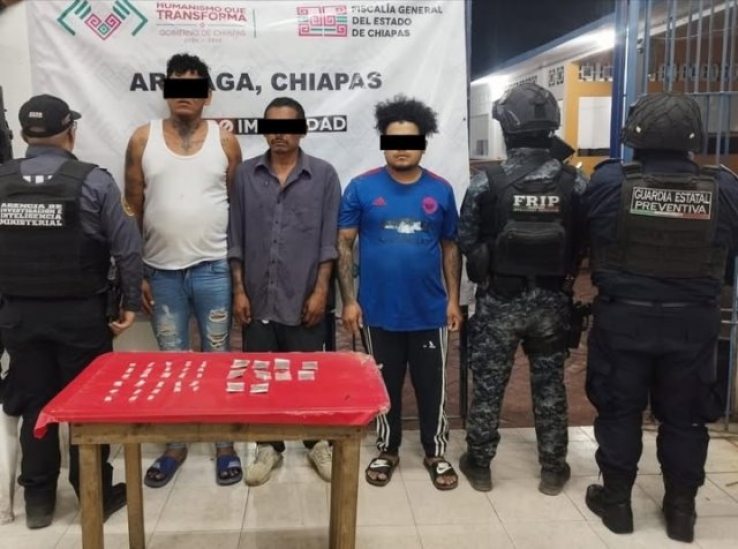 Grupo Interinstitucional detiene a tres personas por el delito contra la salud