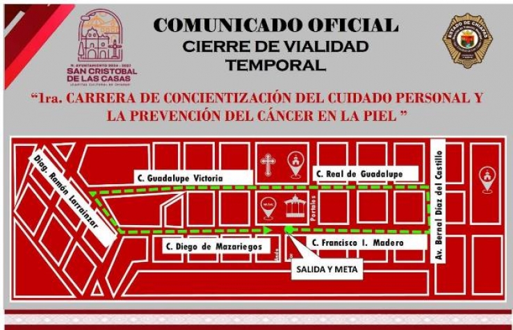 Atenci&oacute;n San Crist&oacute;bal de Las Casas, AVISO VIAL