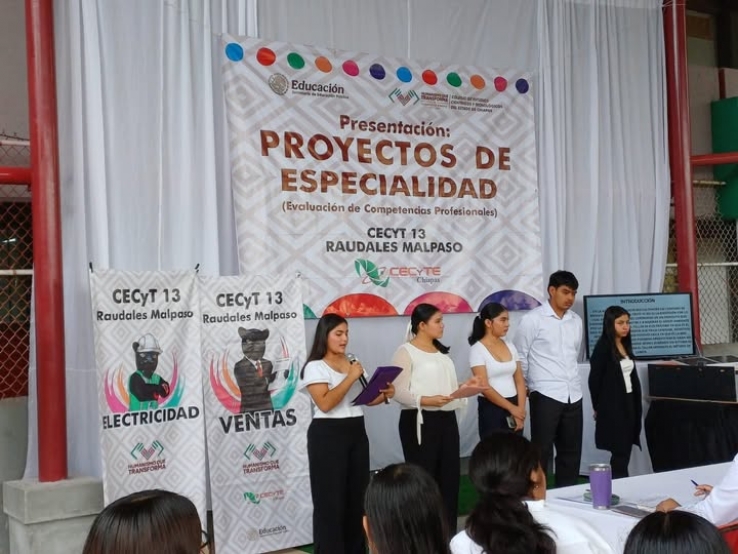 Estudiantes del CECyT 13 Raudales Malpaso demuestran competencias profesionales