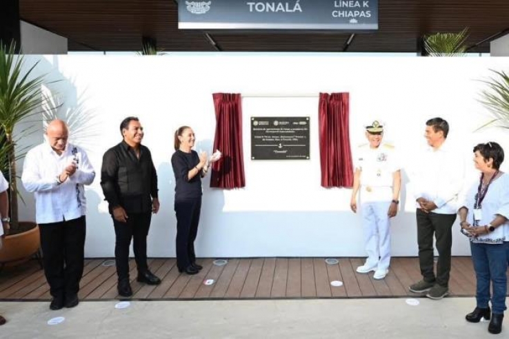 Eduardo Ram&iacute;rez acompa&ntilde;a a Claudia Sheinbaum en primer viaje del Tren Interoce&aacute;nico en Chiapas
