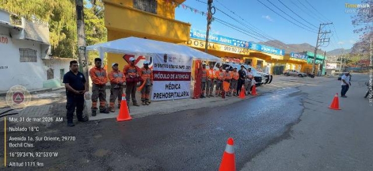Protecci&oacute;n Civil de Chiapas mantiene vigilancia permanente con el operativo Semana Santa Segura
