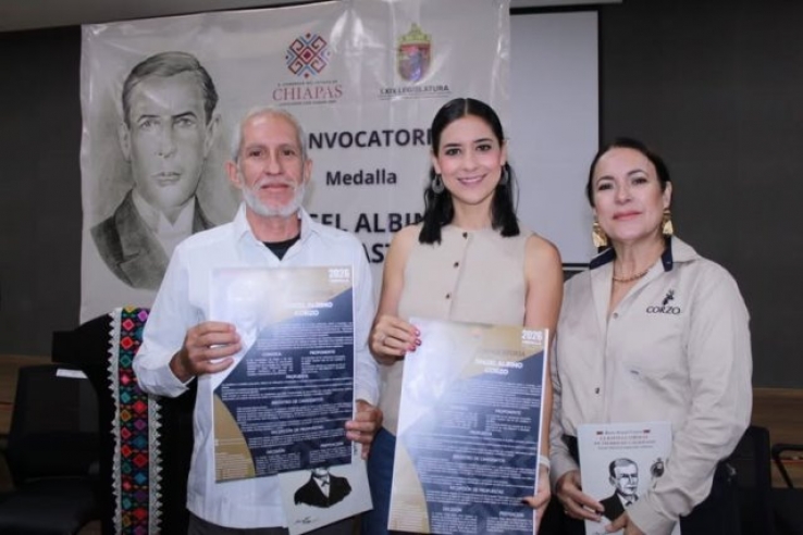 Presentan convocatoria para la entrega de la medalla &ldquo;&Aacute;ngel Albino Corzo Castillejo&rdquo;